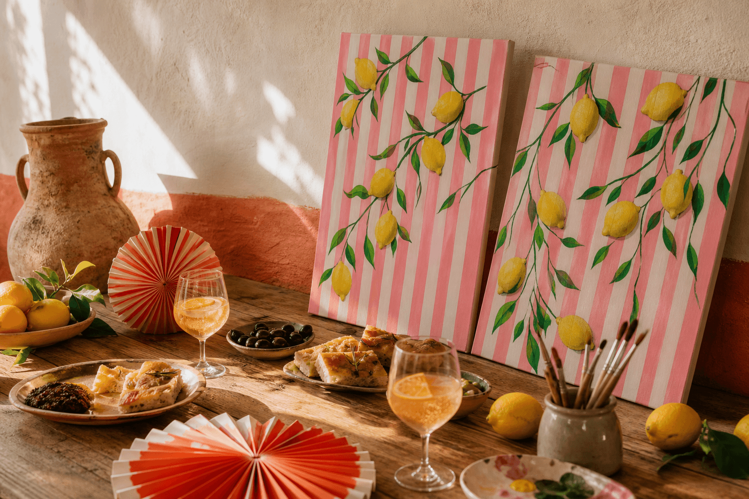 Apéritif créatif autour de tableaux citronnés